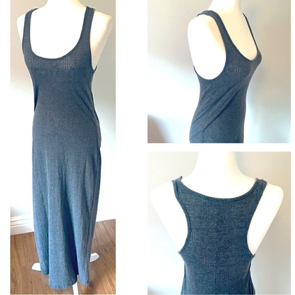 90s Soft Gray A-line Maxi Dress - Size 6